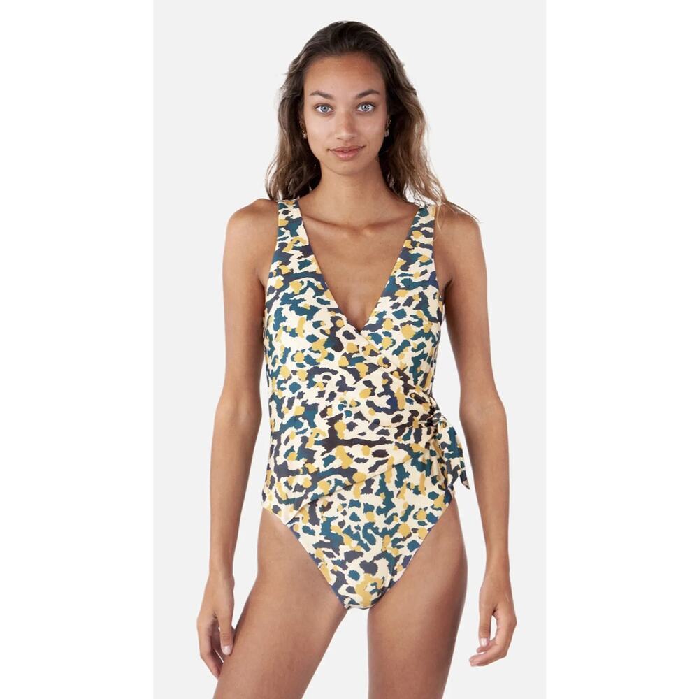 Barts Limea Wrap One Piece Swimsuit Gold Size 10